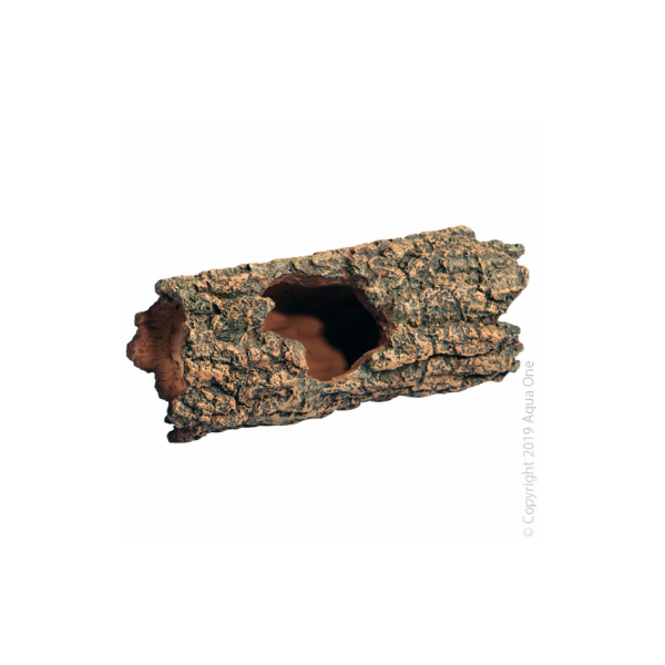Aqua One Round Hollow Log Ornament