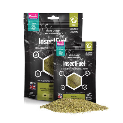 Arcadia Reptile EarthPro InsectFuel New Zealand Reptile Supplies. Feeder Insect Gut Load food. Ideal for Mealworms, Locusts and Crickets. Insect nutrition. Wilderness Woodend Reptile Supplies online 