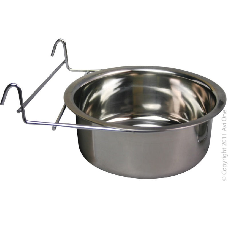 Avi One Stainless Coop Cup Feeder With Hook Holder