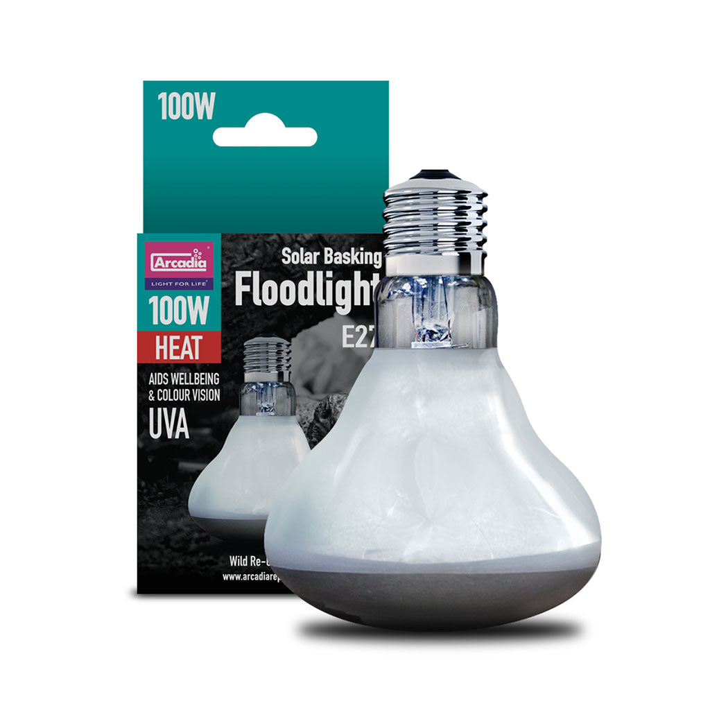 Arcadia Reptile Wilderness Woodend Solar Basking Flood Lamp 100w suitable for Bearded Dragons, Blue Tongue Skinks, Water Dragons, Leopard Geckos, Turtles. Reptile Supplies Online New Zealand