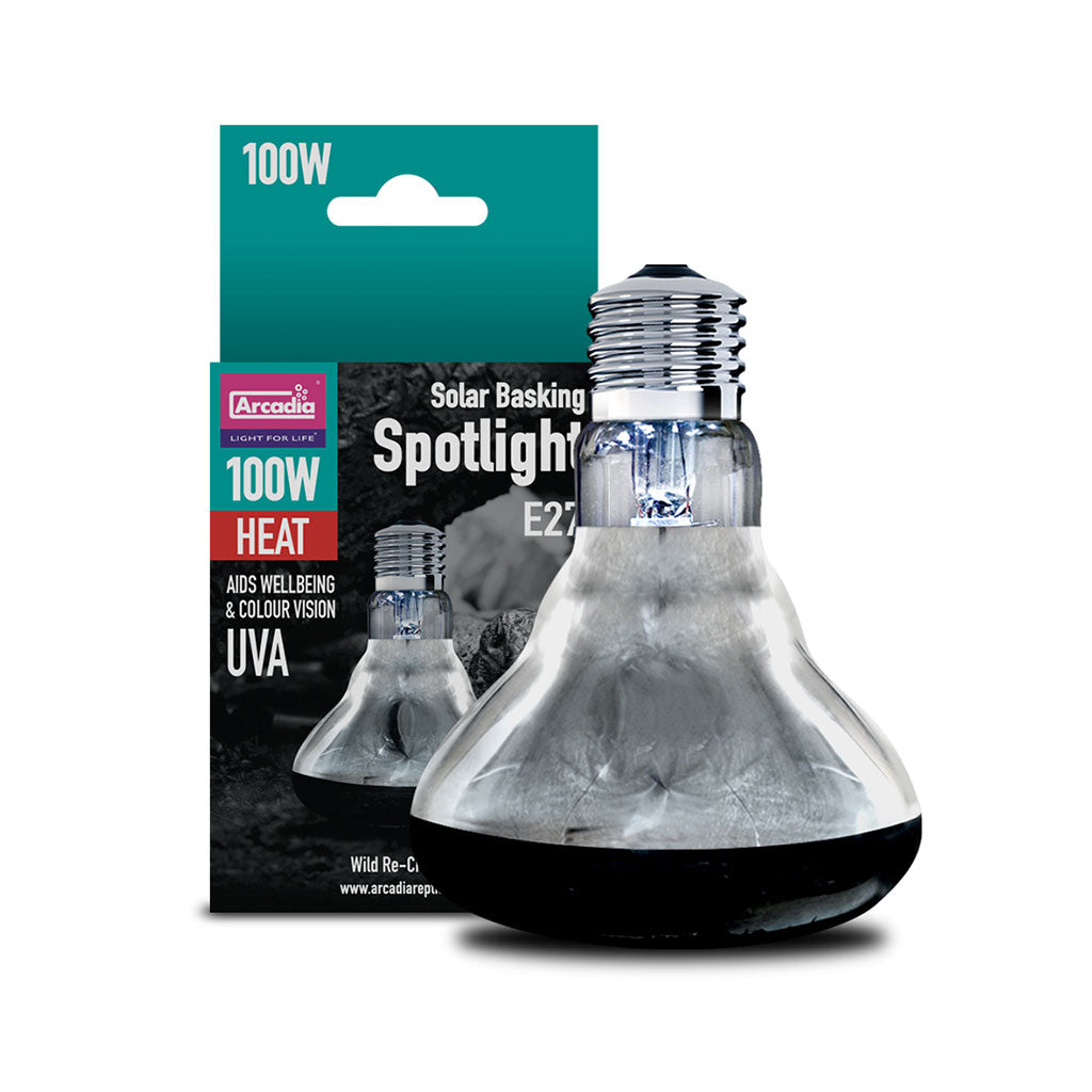 Arcadia Reptile Wilderness Woodend Solar Basking Spot Lamp 100w suitable for Bearded Dragons, Blue Tongue Skinks, Water Dragons, Leopard Geckos, Turtles. Reptile Supplies Online New Zealand