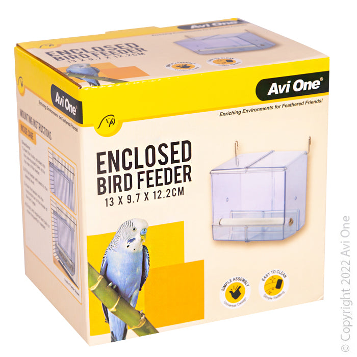 Avi One Feeder - Acrylic Enclosed With Sand Perch