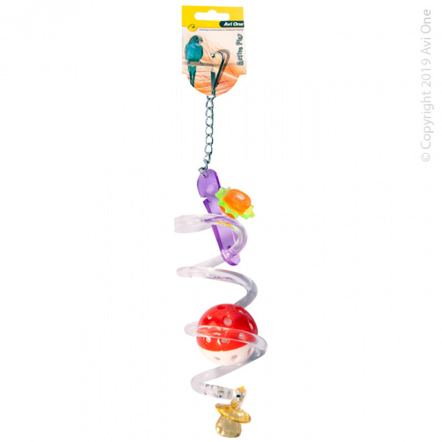 Avi One Bird Toy - Acrylic Spiral with Ball 32cm