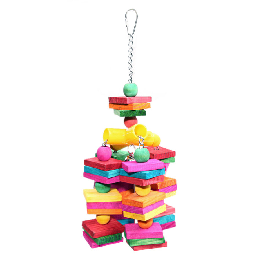 Avi One Parrot Toy Coloured Wood Cubes NZ Wilderness Woodend Online Parrot Supplies 