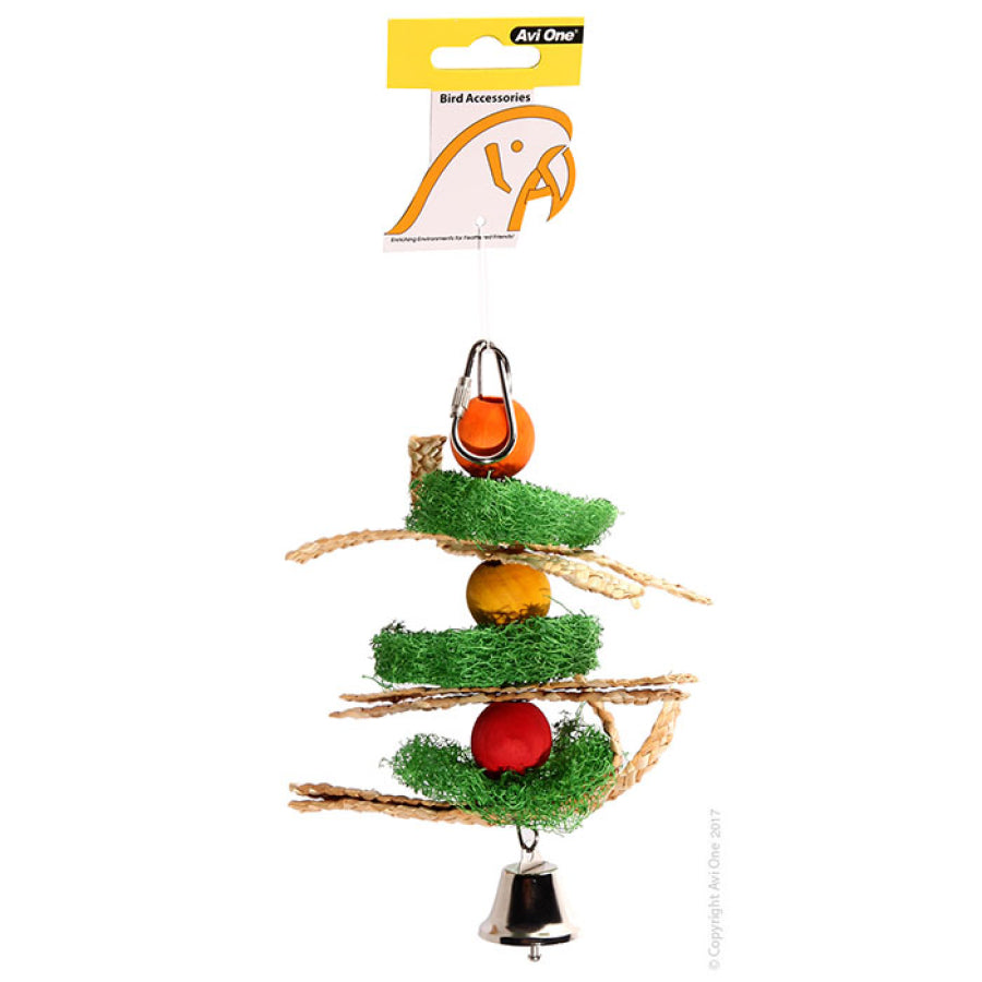 Avi One Parrot Toy Loofah With Beads & Straw