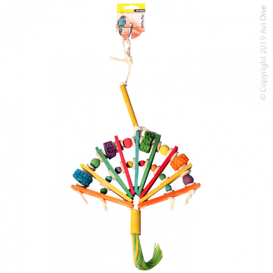 Avi One Parrot Toy Wooden Fan with Beads Bird Toy