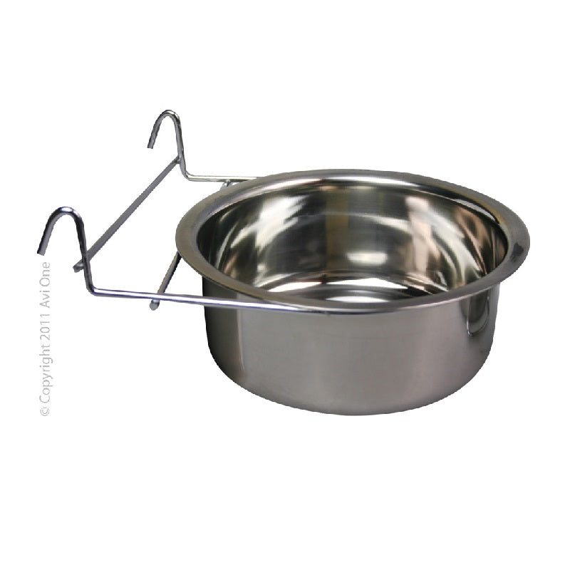 Avi One Stainless Coop Cup Feeder With Hook Holder
