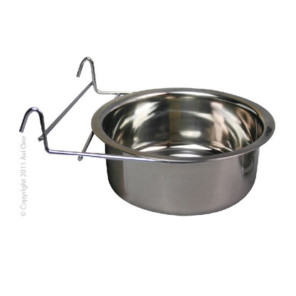Avi One Stainless Coop Cup Feeder With Hook Holder