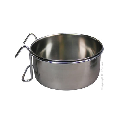 Avi One Stainless Coop Cup Feeder With Hook Holder