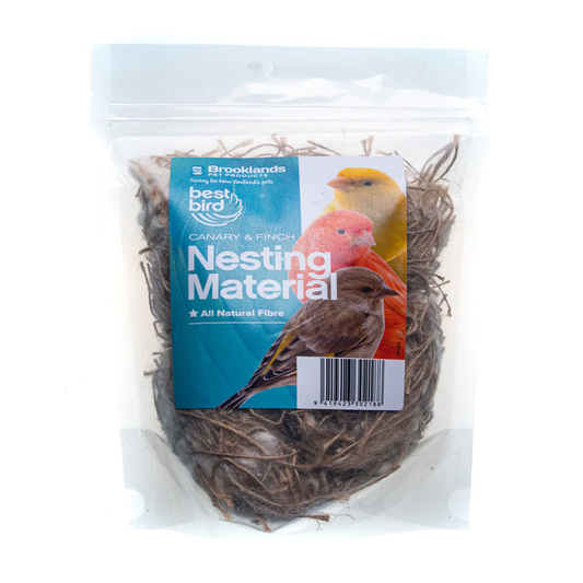 Best Bird Nesting material for finches, canaries and other nest building birds. Use with cane nest pans. Wildertness Woodend Discount bird supplies shipping NZ wide.