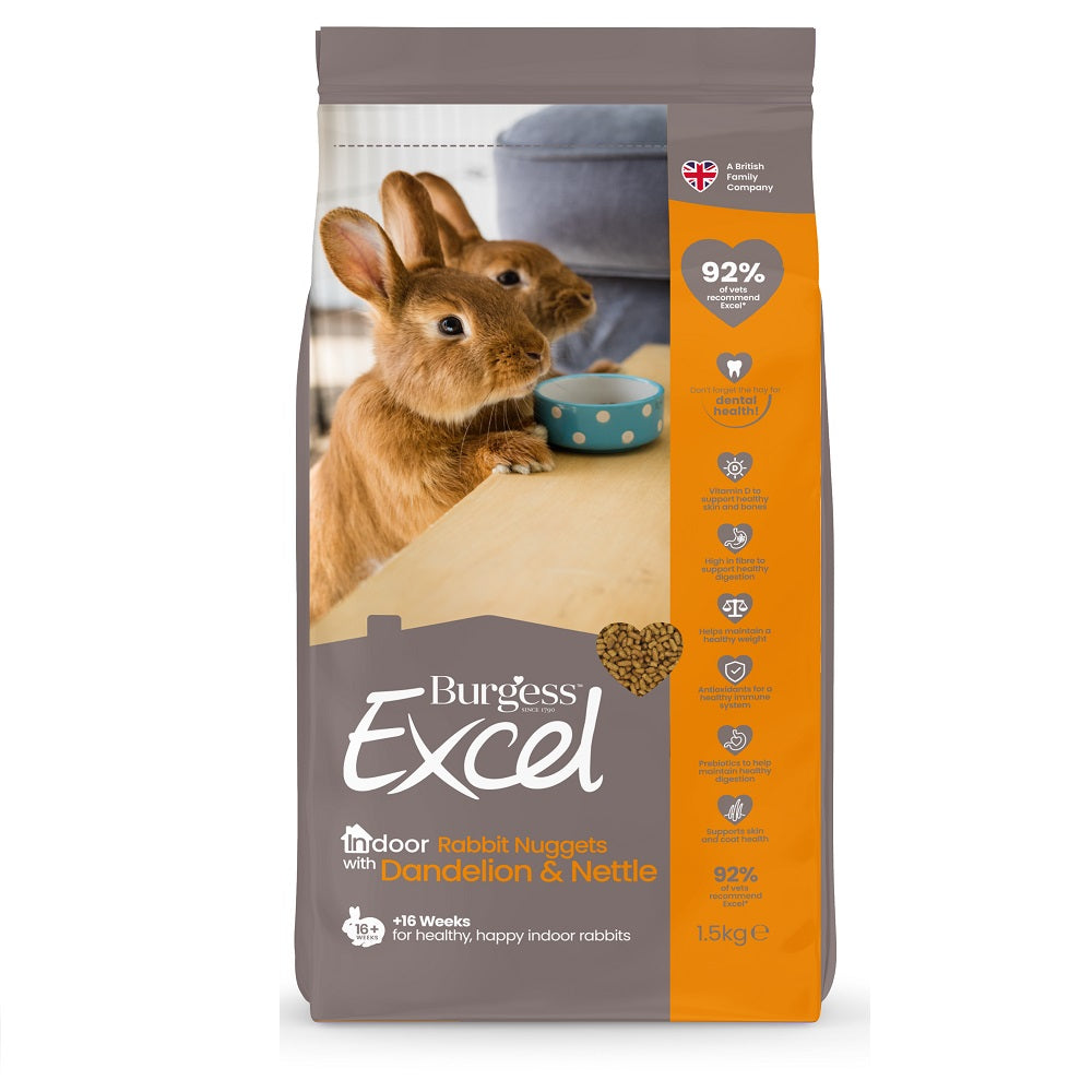 Burgess Excel Indoor Rabbit Nugget with Dandelion & Nettle 1.5kg
