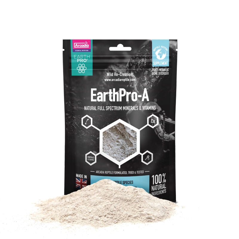 Arcadia EarthPro A 350g Reptile Calcium and Mineral Supplement. Natural. For Bearded Dragons, Blue Tongue Skinks, Water Dragons Leopard Geckos. Wilderness Woodend Online Reptile Supplies New Zealand